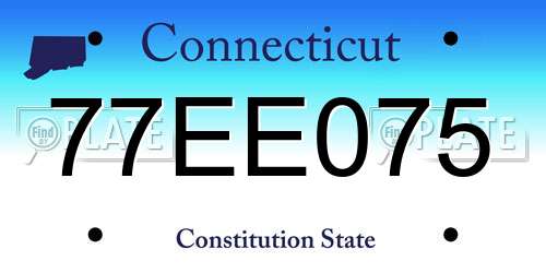 77EE075 Connecticut License Plate
