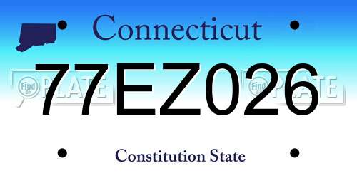 77EZ026 Connecticut License Plate