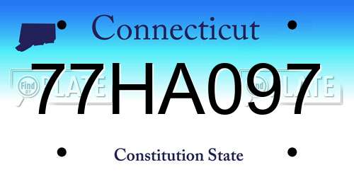 77HA097 Connecticut License Plate