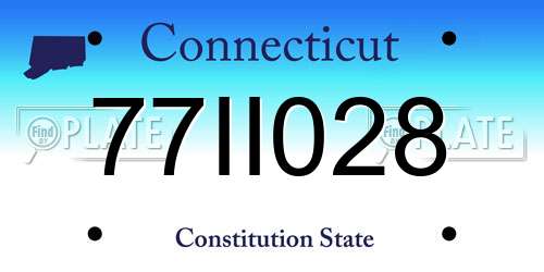 77II028 Connecticut License Plate