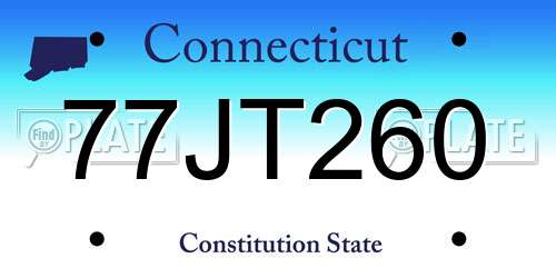 77JT260 Connecticut License Plate