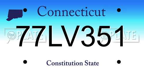 77LV351 Connecticut License Plate