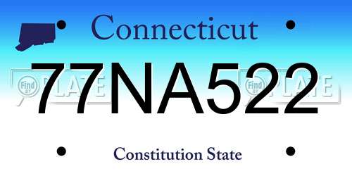 77NA522 Connecticut License Plate