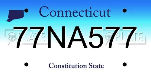 77NA577 Connecticut License Plate