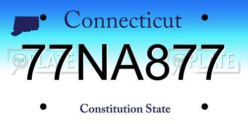 77NA877 Connecticut License Plate