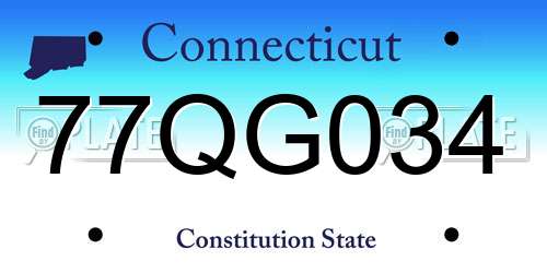 77QG034 Connecticut License Plate