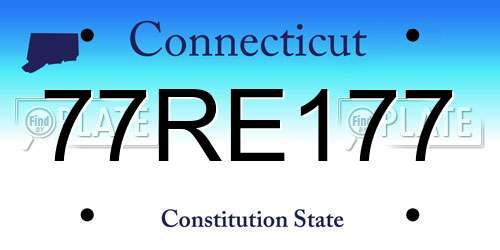 77RE177 Connecticut License Plate