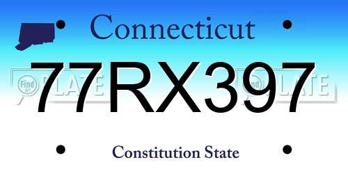 77RX397 Connecticut License Plate