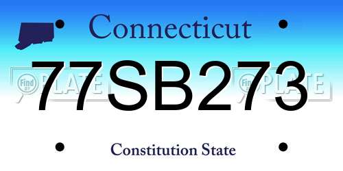 77SB273 Connecticut License Plate