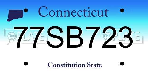 77SB723 Connecticut License Plate