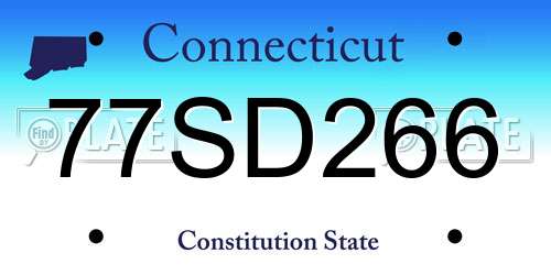 77SD266 Connecticut License Plate