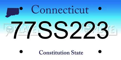 77SS223 Connecticut License Plate