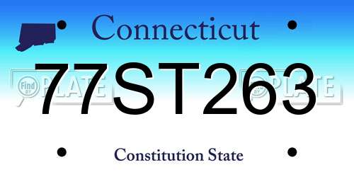 77ST263 Connecticut License Plate