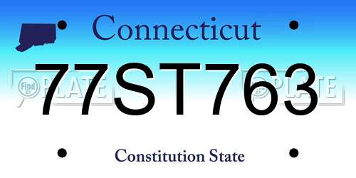 77ST763 Connecticut License Plate