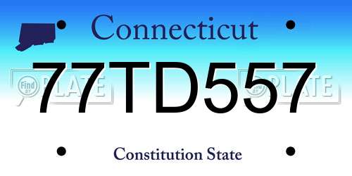 77TD557 Connecticut License Plate