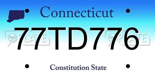 77TD776 Connecticut License Plate