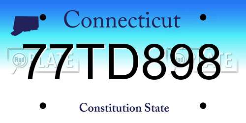 77TD898 Connecticut License Plate