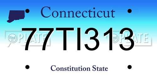 77TI313 Connecticut License Plate