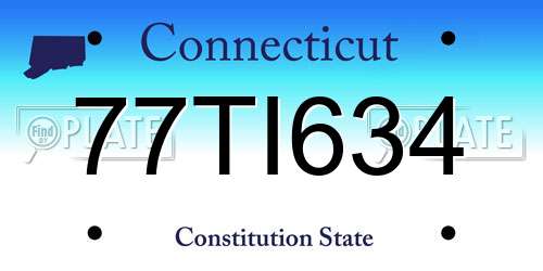 77TI634 Connecticut License Plate