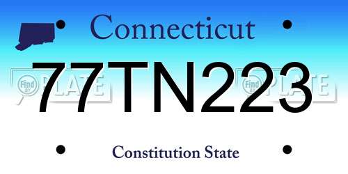77TN223 Connecticut License Plate