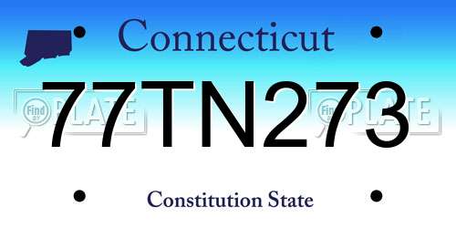 77TN273 Connecticut License Plate