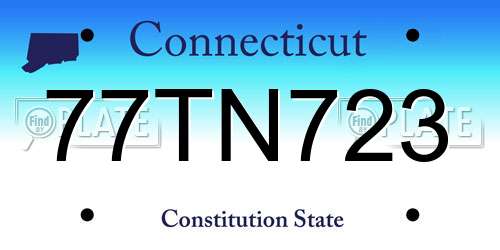 77TN723 Connecticut License Plate