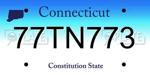 77TN773 Connecticut License Plate