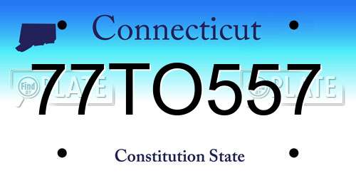 77TO557 Connecticut License Plate