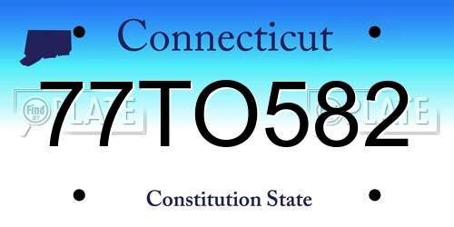 77TO582 Connecticut License Plate