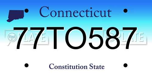 77TO587 Connecticut License Plate
