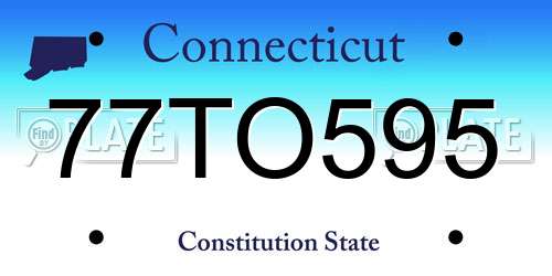 77TO595 Connecticut License Plate
