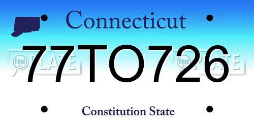 77TO726 Connecticut License Plate