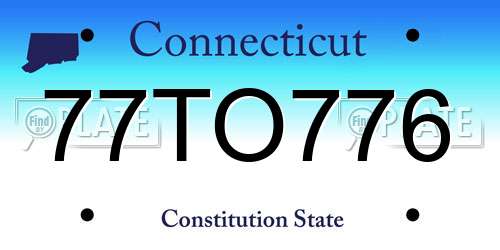 77TO776 Connecticut License Plate