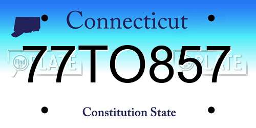 77TO857 Connecticut License Plate