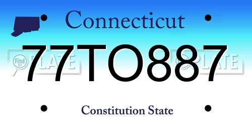 77TO887 Connecticut License Plate