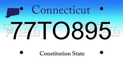 77TO895 Connecticut License Plate