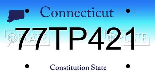 77TP421 Connecticut License Plate
