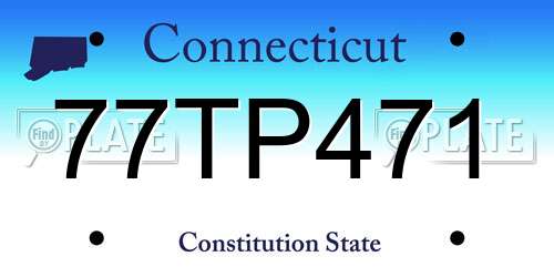 77TP471 Connecticut License Plate
