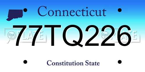 77TQ226 Connecticut License Plate