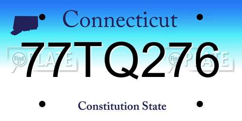 77TQ276 Connecticut License Plate