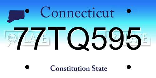 77TQ595 Connecticut License Plate