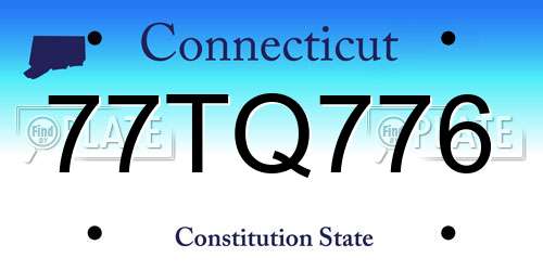 77TQ776 Connecticut License Plate
