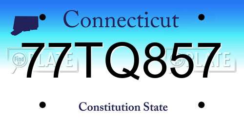 77TQ857 Connecticut License Plate