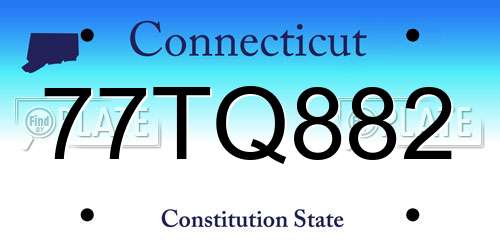 77TQ882 Connecticut License Plate