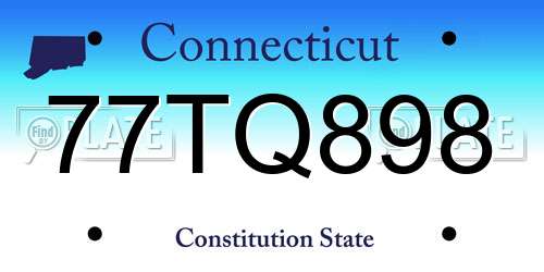77TQ898 Connecticut License Plate