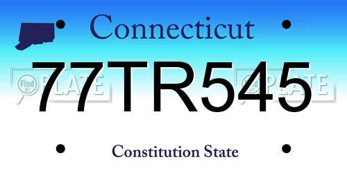 77TR545 Connecticut License Plate