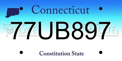 77UB897 Connecticut License Plate