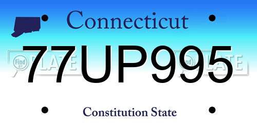 77UP995 Connecticut License Plate