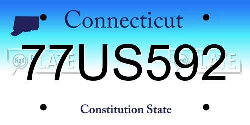 77US592 Connecticut License Plate