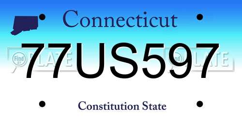 77US597 Connecticut License Plate